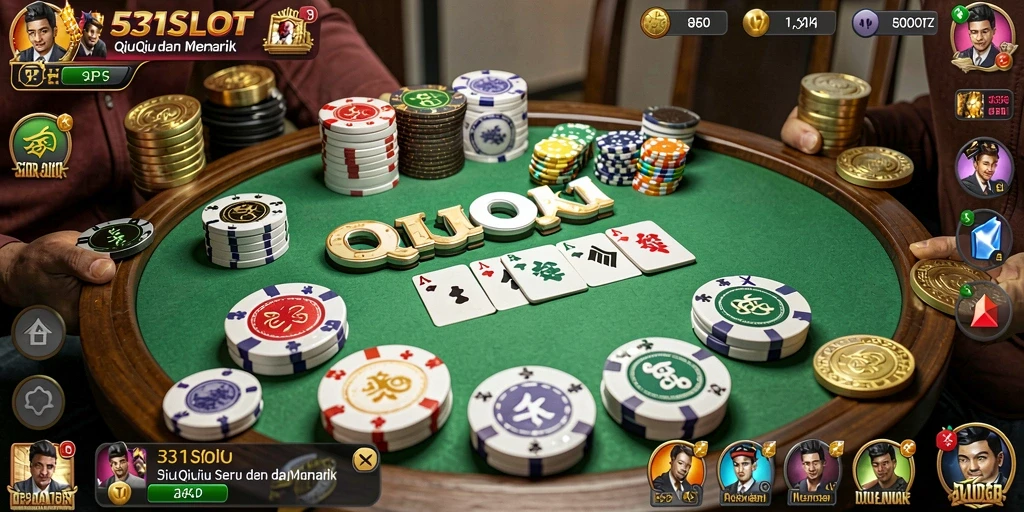 Screenshot gameplay 531SLOT dengan tampilan kartu QiuQiu yang seru.