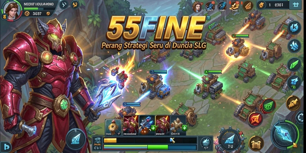 Tangkapan layar utama dari gameplay strategis 55FIVE.