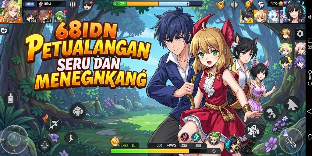 Tampilan gameplay menarik dari 68IDN yang penuh warna.