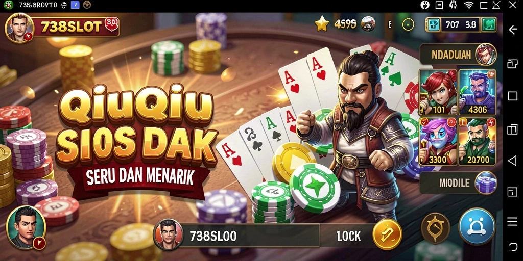 Screenshot utama 738SLOT menampilkan gameplay seru QiuQiu.