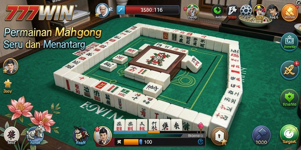 Tampilan gameplay Mahjong yang seru dalam 777WIN.