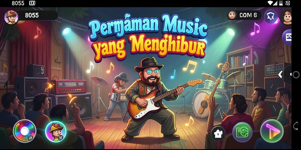 Tampilan menarik dari gameplay 8055 yang seru dan interaktif.