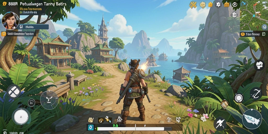 Tampilan menarik dari gameplay Open World di 888R.