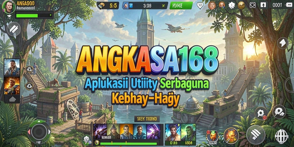 Screenshot utama GAMBAR dari aplikasi ANGKASA168 dengan berbagai fitur Utility.