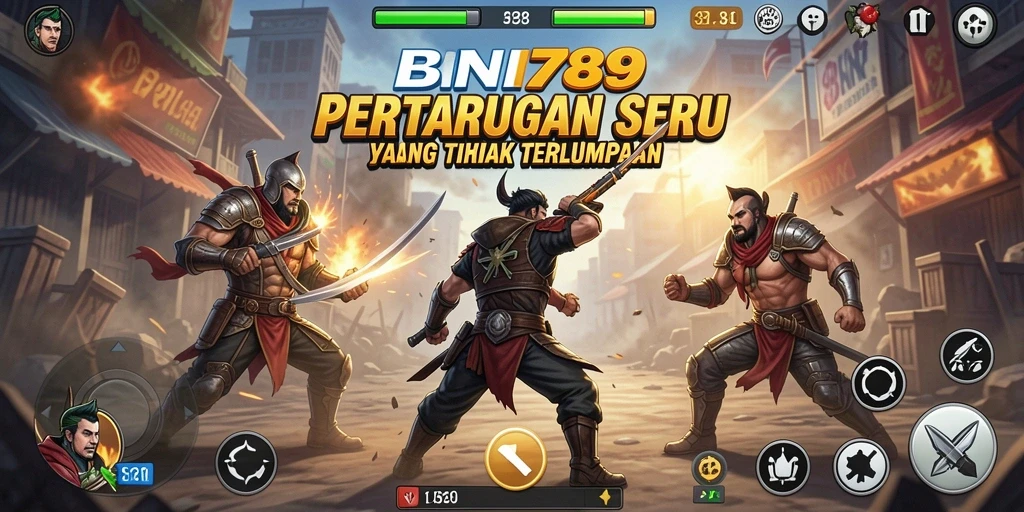 Tampilan gameplay BNI789 yang penuh aksi dan pertarungan seru.