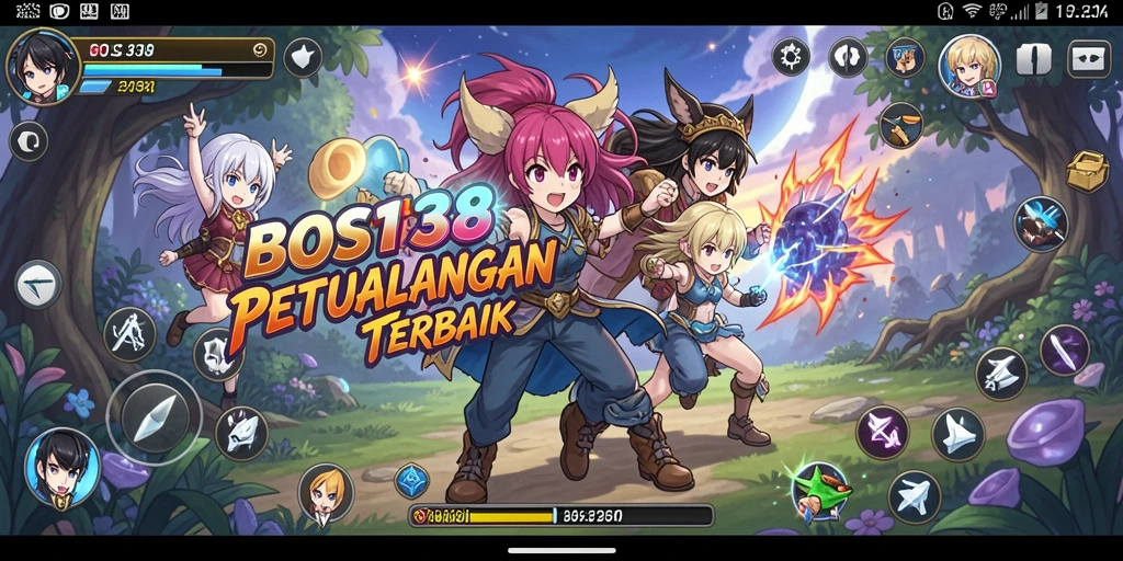 Tangkapan layar permainan BOS138 menunjukkan aksi seru dan karakter anime yang menawan.