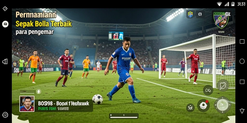 Tampilan gameplay BOS898 dengan aksi sepak bola seru.