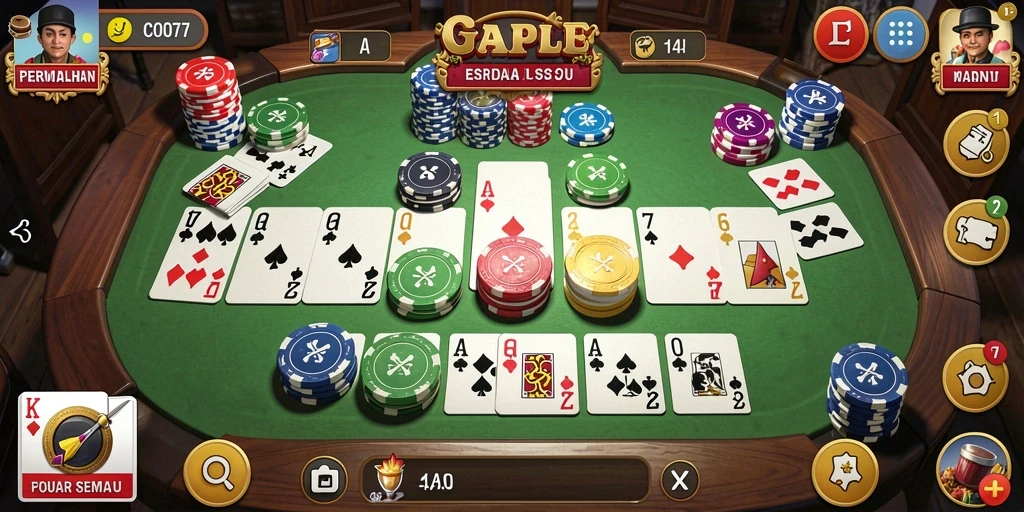 Gameplay seru C0077 yang menyenangkan dalam permainan Gaple.