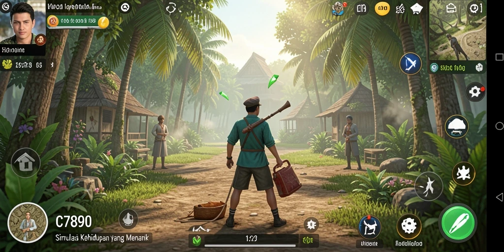 Screenshot gameplay C7890 menampilkan interaksi karakter dan lingkungan yang menarik.