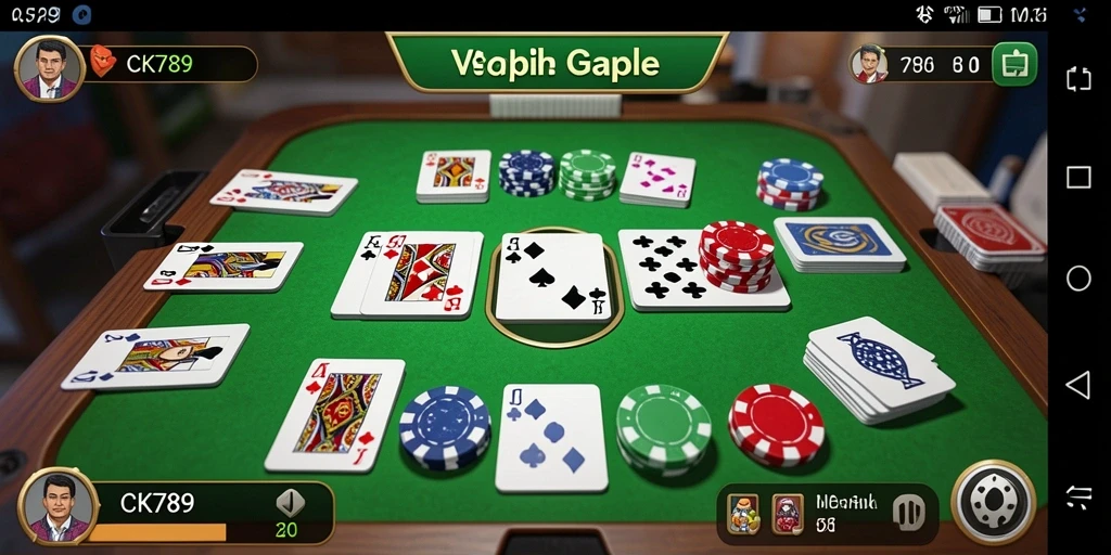 Tampilan menarik dari gameplay Gaple di CK789.