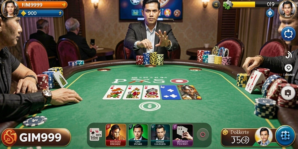 Tampilan utama GIM999 menampilkan aksi seru permainan poker.