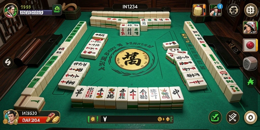 Tampilan gameplay Mahjong yang menarik dalam IN1234.