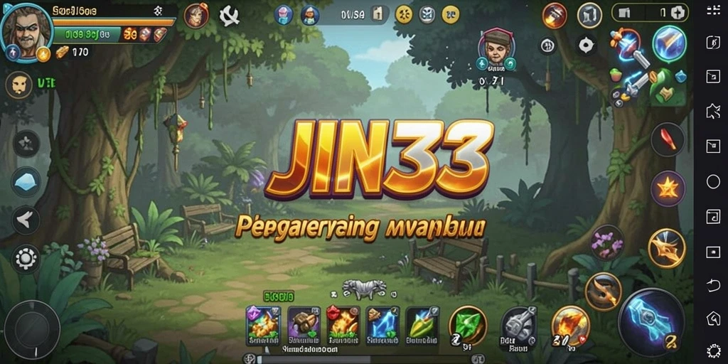 Screenshot JIN33 menampilkan gameplay Idle yang penuh warna dan interaktif.