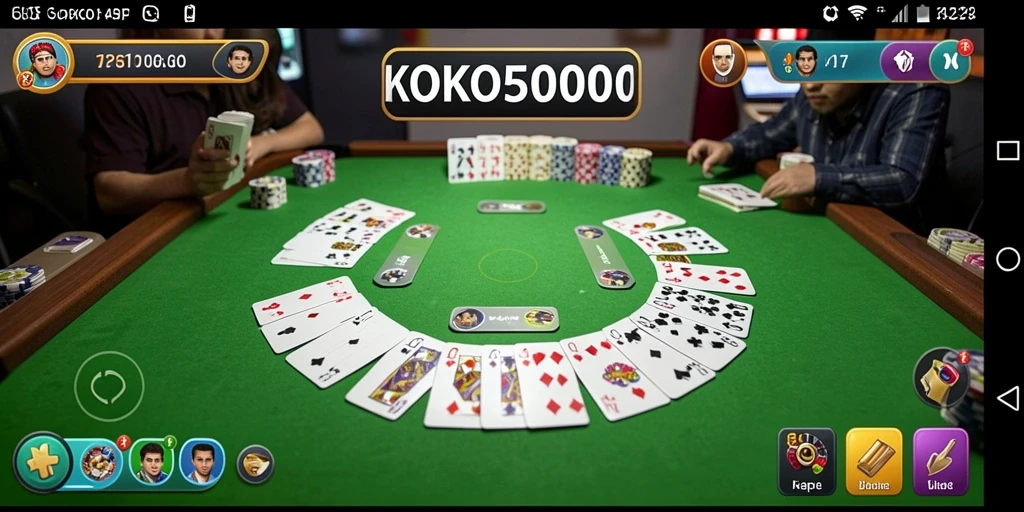 Screenshot gameplay seru KOKO5000 dengan tema Gaple.