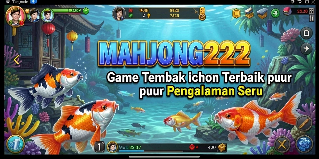 Tampilan gameplay seru di MAHJONG222 dengan banyak ikan untuk ditembak.