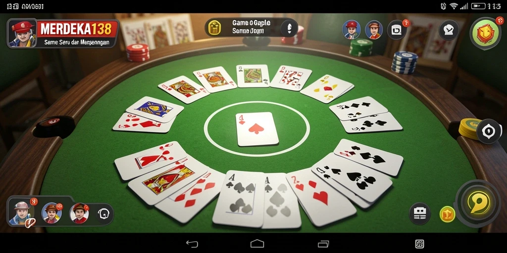 Tampilan gameplay seru MERDEKA138 dalam permainan Gaple.