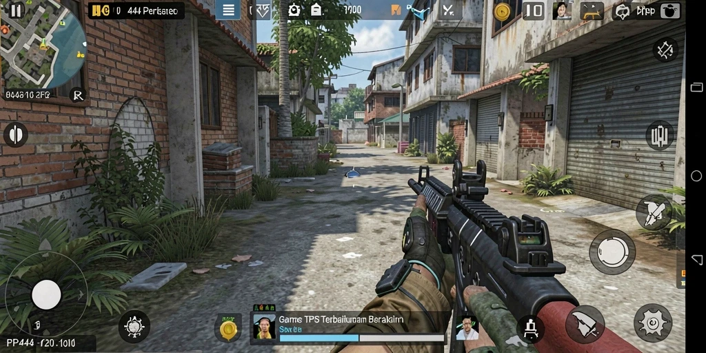 Tampilan gameplay menegangkan dari PP444 dengan aksi bertempur yang intens.