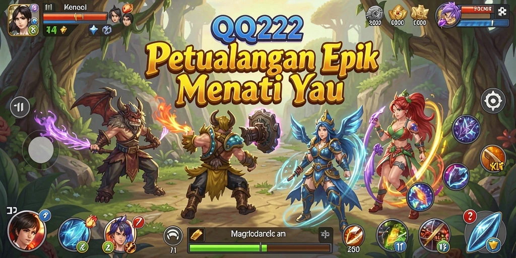 Tampilan gameplay QQ222 yang penuh aksi dan petualangan.