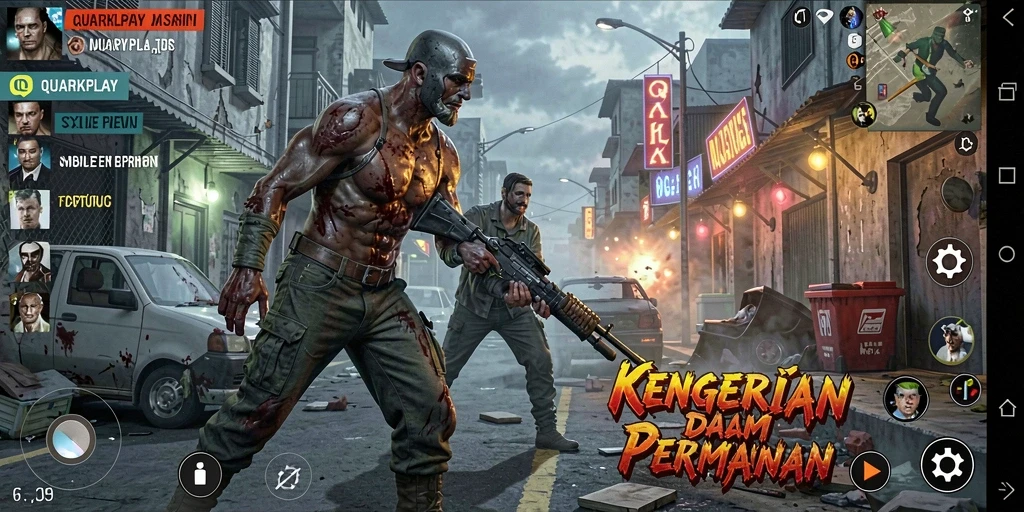 Screenshot gameplay <strong>QUARKPLAY</strong> memperlihatkan suasana mencekam yang menakutkan.