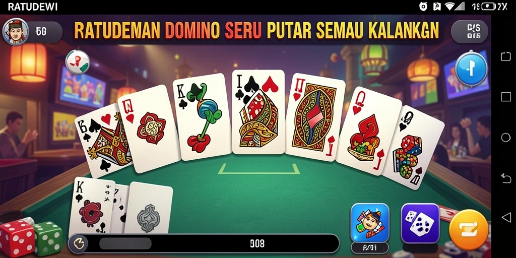 Tampilan menarik dari gameplay Domino di RATUDEWI.