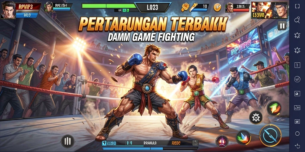 Tangkapan layar gameplay RPVIP3 menampilkan aksi pertarungan yang intens.