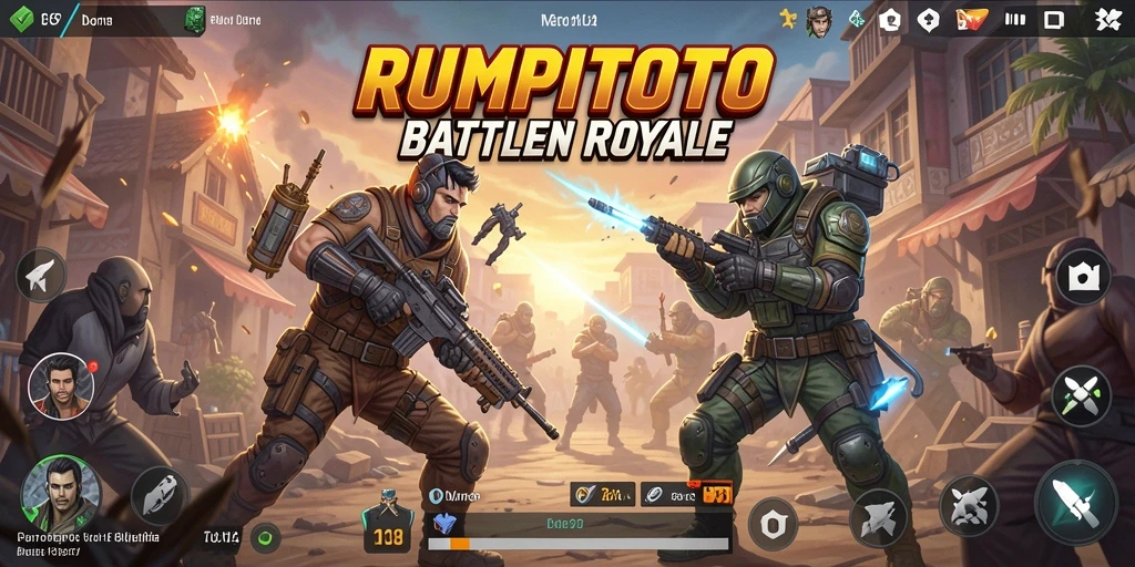 Gameplay seru RUMPITOTO dalam pertarungan Battle Royale.