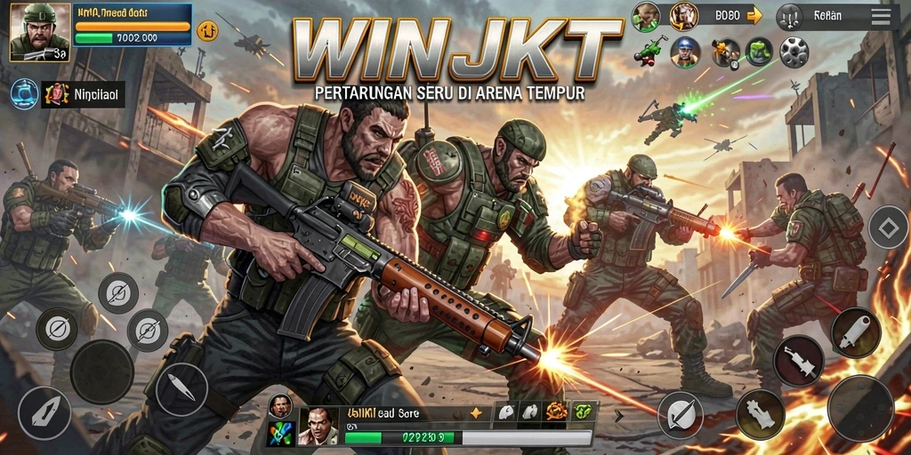Tangkapan layar gameplay WINJKT dengan aksi pertarungan yang mendebarkan.