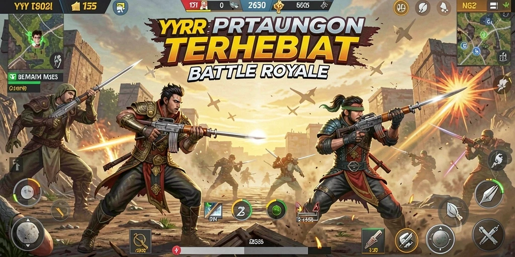 Tampilan gameplay seru di YYRR dalam pertarungan Battle Royale.